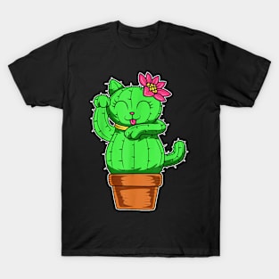 Cactus Cat Gardener Garden Cactacea Succulent Plant Cacti T-Shirt